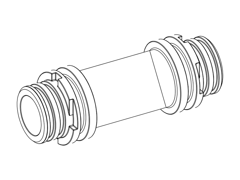 Line drawing of Aquamor fitting, filter head, union, part number 105461