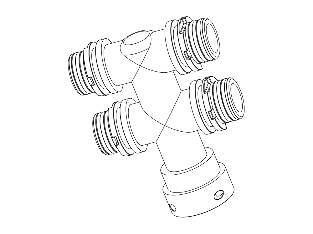 Line drawing of Aquamor fitting, system, serial coupling, part number 306040
